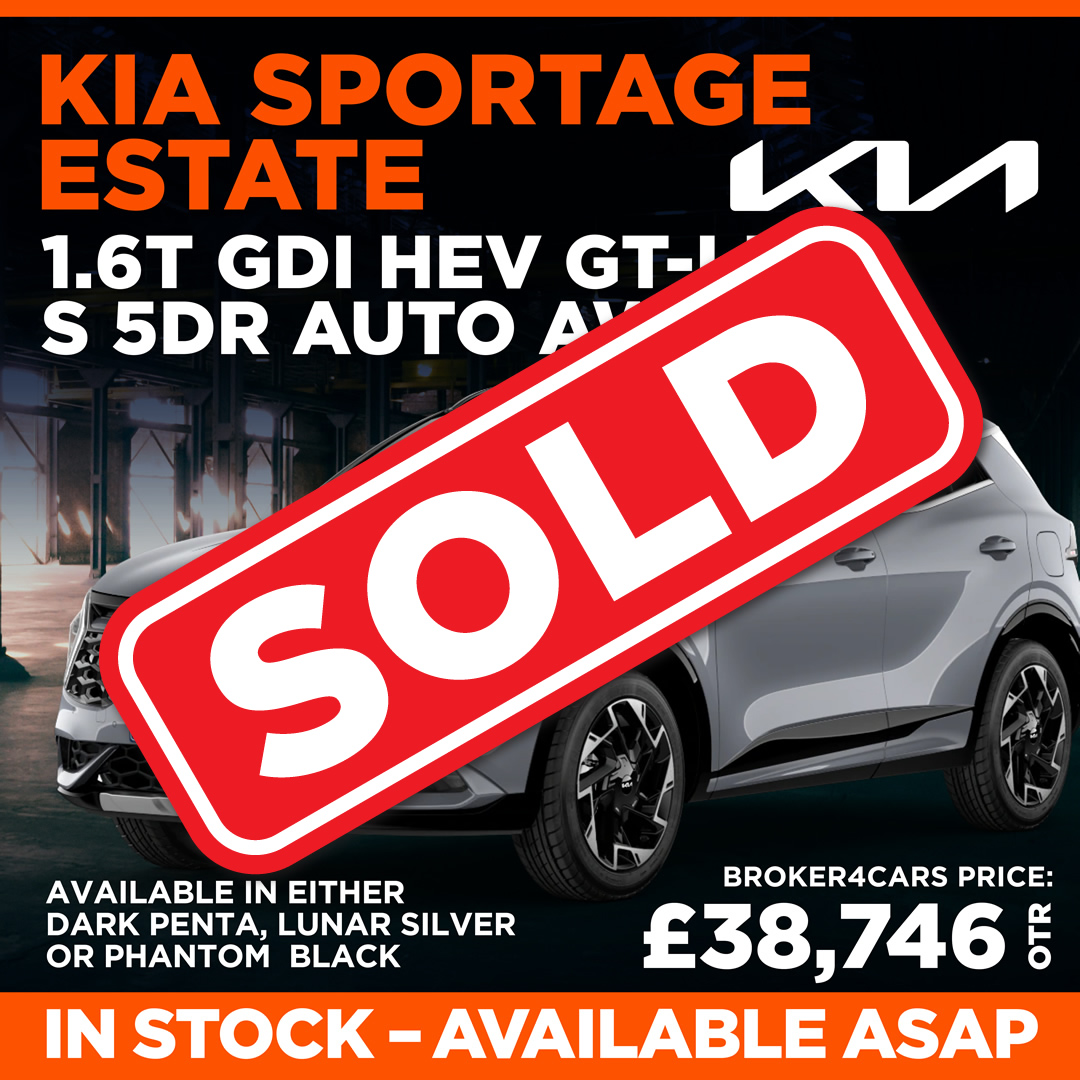KIA SPORTAGE ESTATE 1.6T GDi HEV GT-Line S 5dr Auto AWD. Available in either Dark Penta, Lunar Silver or Black. Broker4Cars Price £38,746 OTR